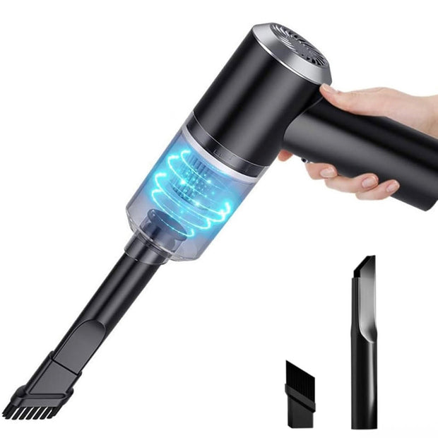 Poligono Mini Aspirapolvere per Auto Senza Filo Ricaricabile con USB, Aspirabriciole Portatile, (Potente 120W, 6000Pa, 7.4V)