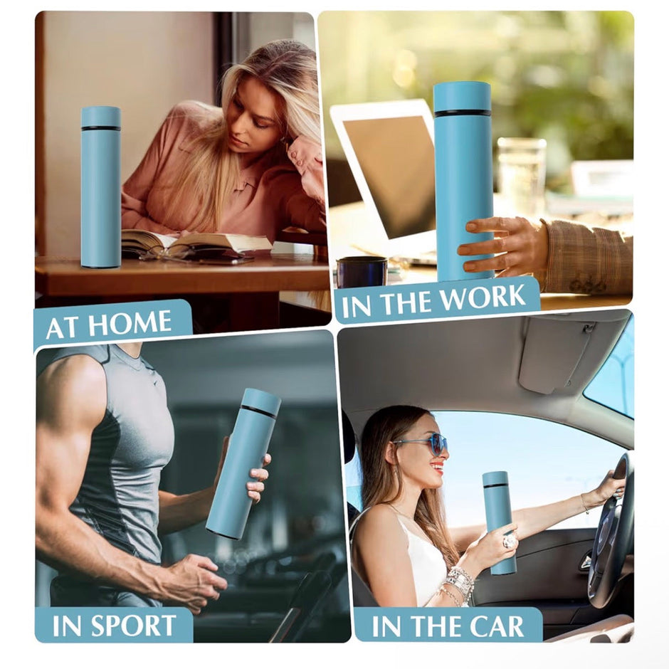 500ml Thermos Bottiglia Termica di Acqua in Acciaio Inox Bottiglietta Tazza Intelligente LED Temperatura Display Touch Smart Borraccia Isolante Sottovuoto