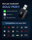 Adattatore Wireless per CarPlay – Upgrade 2025, Adattatore USB/Type-C senza fili, Connessione Veloce e Stabile senza Ritardi, Compatibile con iOS 12+
