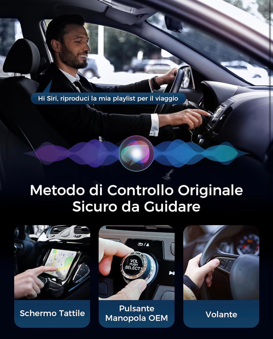 Adattatore Wireless per CarPlay – Upgrade 2025, Adattatore USB/Type-C senza fili, Connessione Veloce e Stabile senza Ritardi, Compatibile con iOS 12+