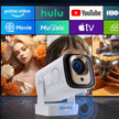 Proiettore 4K, Mini Proiettore Portatile con WiFi 6 e Bluetooth 5.4, Ruotabile 180°, Messa a fuoco automatica Videoproiettore da soffitto hd, vocale remoto Air Mouse 2025 Aggiornato