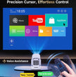 Proiettore 4K, Mini Proiettore Portatile con WiFi 6 e Bluetooth 5.4, Ruotabile 180°, Messa a fuoco automatica Videoproiettore da soffitto hd, vocale remoto Air Mouse 2025 Aggiornato